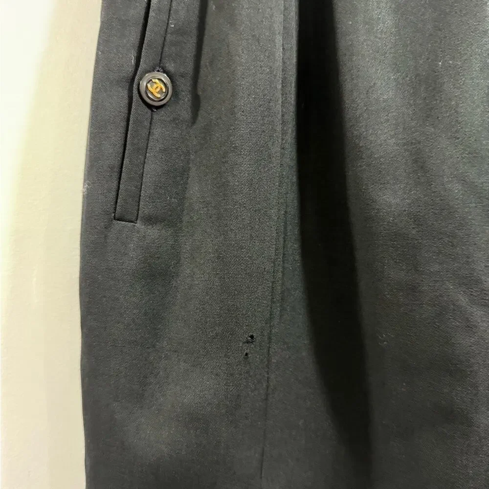 Chanel Black Wool Mini Skirt Size 42
